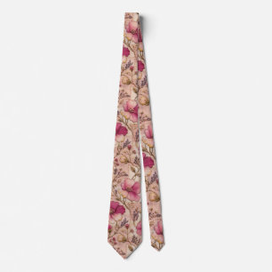 Rosa Cottagecore Floral Vintage Botanisch Krawatte