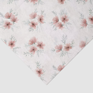 Rosa Cottagecore-Wildblumen Botanischer Druck Seidenpapier