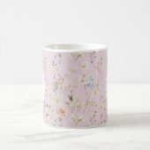 Rosa Cottagecore-Wildflower-Monogramm Kaffeetasse (Mittel)