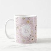Rosa Cottagecore-Wildflower-Monogramm Kaffeetasse (Links)