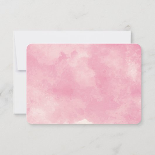 Rosa Cotton Candy Watercolor Wedding RSVP (Rückseite)