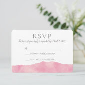 Rosa Cotton Candy Watercolor Wedding RSVP Karte (Stehend Vorderseite)