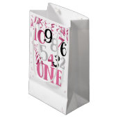 Rosa Countdown zu einem Geschenkbeutel Kleine Geschenktüte (Vorderseite Schrägansicht)