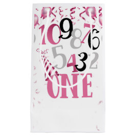 Rosa Countdown zu einem Geschenkbeutel Kleine Geschenktüte