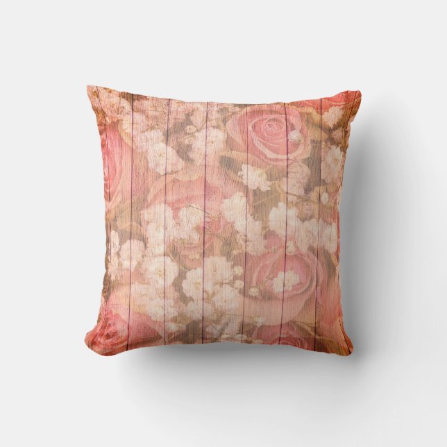 Rosa Country Chic Rose Kissen (Vorderseite)