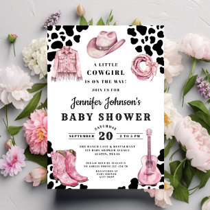 Rosa Country Cowgirl-Baby-Party Einladung