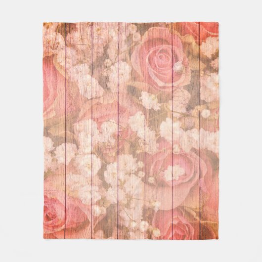 Rosa Country-Design Fleecedecke (Vorderseite)