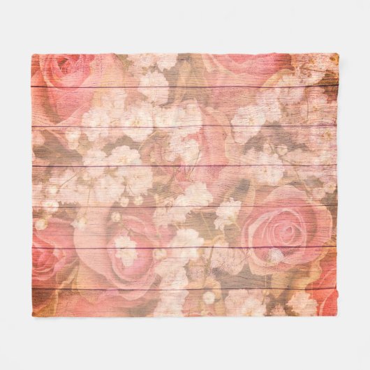 Rosa Country-Design Fleecedecke (Vorderseite (Horizontal))