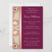 Rosa Country Hearts Brautparty Party Einladung (Rückseite)