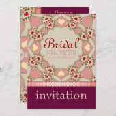 Rosa Country Hearts Brautparty Party Einladung (Vorne/Hinten)