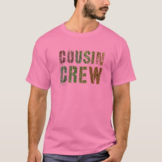 Rosa COUSIN CREW Leopard Print Funny Grammy Pawpaw T-Shirt (Vorderseite)
