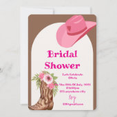 Rosa Cowboy-Brautparty Einladung (Vorderseite)