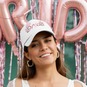 Rosa Cowboy-Hut mit Blume Bridge Truckerkappe