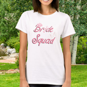 Rosa Cowboyhut mit Blumen Braut-Squadron  T-Shirt