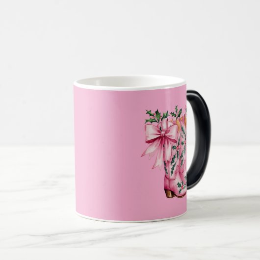 Rosa Cowboystiefel Verwandlungstasse (VorderseiteRechts)