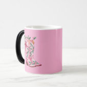 Rosa Cowboystiefel Verwandlungstasse (Vorderseite Links)