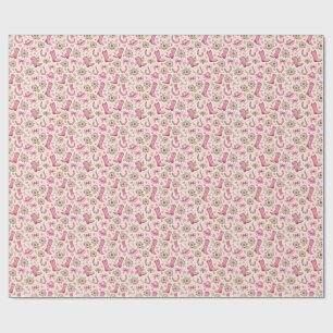 Rosa Cowgirl-Baby-Shower-Papierteller Stiefel Sc Geschenkpapier