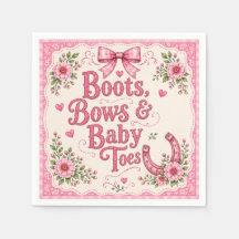Rosa Cowgirl-Baby-Shower-Papierteller | Stiefel Sc
