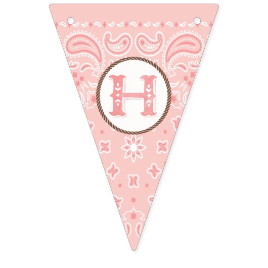 Rosa Cowgirl Bandana | Happy Birthday Wimpelkette (Zweite Fahne)