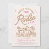 Rosa Cowgirl Birthday Einladung (Vorderseite)