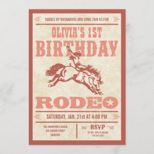 Rosa Cowgirl Birthday Rodeo Poster Einladungen