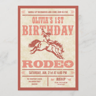 Rosa Cowgirl Birthday Rodeo Poster Einladungen
