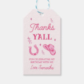 Rosa Cowgirl Boots Rodeo Geschenkanhänger (Vorderseite)