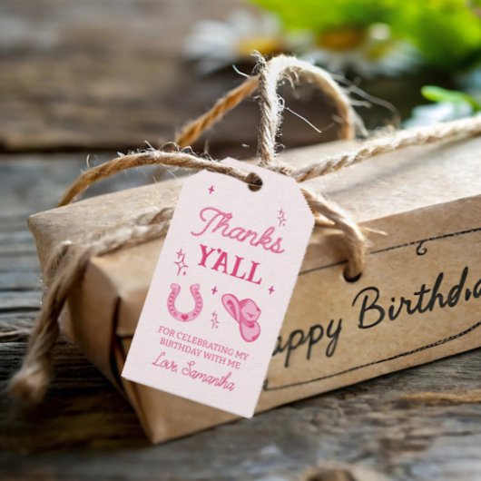 Rosa Cowgirl Boots Rodeo Geschenkanhänger