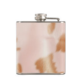 Rosa Cowgirl Cowhide Monogram Flachmann (Rückseite)