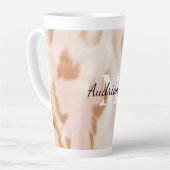 Rosa Cowgirl Cowhide Monogram Milchtasse (Linke Ecke)