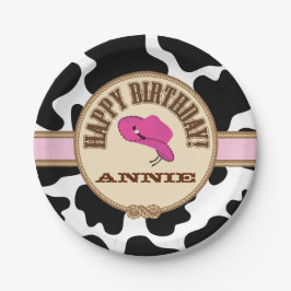 Rosa Cowgirl-Geburtstag, kundengerechter Teller