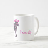 Rosa Cowgirl Howdy Pferd Kaffeetasse (VorderseiteRechts)