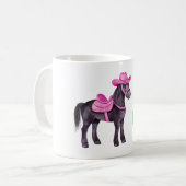 Rosa Cowgirl Howdy Pferd Kaffeetasse (Vorderseite Links)