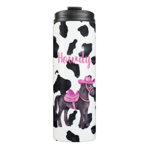 Rosa Cowgirl Howdy Pferd Thermosbecher