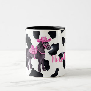 Rosa Cowgirl Howdy Pferd Zweifarbige Tasse