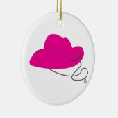 Rosa Cowgirl-Hut Keramik Ornament (Rechts)