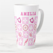 Rosa Cowgirl mit Blume Milchtasse (Rechte Ecke)