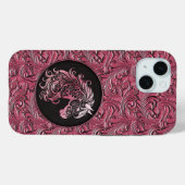 Rosa Cowgirl mit Blumenmotiven aus Leder Case-Mate iPhone Hülle (Rückseite (Horizontal))