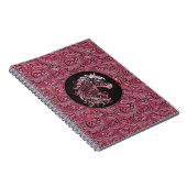 Rosa Cowgirl mit Blumenmotiven aus Leder Notizblock (Rechte Seite)