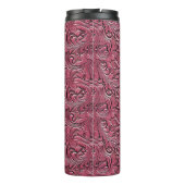 Rosa Cowgirl mit Blumenmotiven aus Leder Thermosbecher (Rückseite)