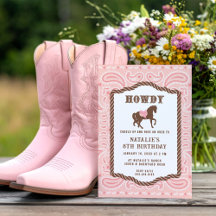 Rosa Cowgirl | Pferdesilhouette | Geburtstag