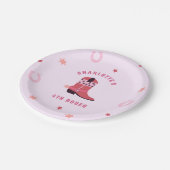 Rosa Cowgirl Rodeo Western Geburtstagsparty Pappteller (Schrägansicht)