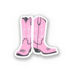 Rosa Cowgirl-Stiefel Aufkleber