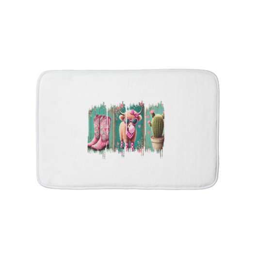 Rosa Cowgirl Valentine, Herz Badematte (Vorderseite)