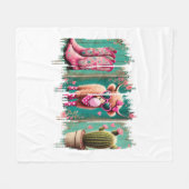 Rosa Cowgirl Valentine, Herz Fleecedecke (Vorderseite (Horizontal))