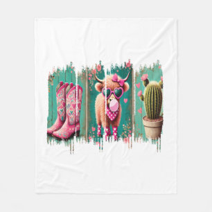 Rosa Cowgirl Valentinstag Png, Herz Png Fleecedecke