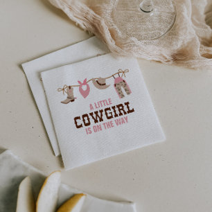 Rosa Cowgirl Western-Baby-Party Serviette