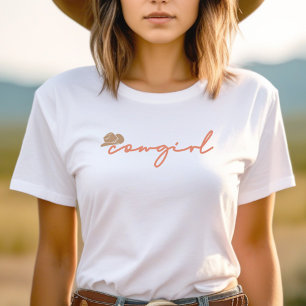 Rosa Cowgirl Western minimalistisch trendig T-Shirt