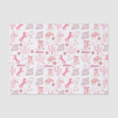 Rosa Cowgirl-Western-Muster Seidenpapier (Vorderseite)