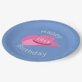 Rosa Cowgirl zum Geburtstag Pappteller (Schrägansicht)